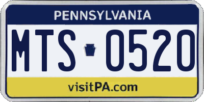 PA license plate MTS0520