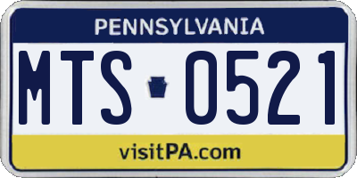 PA license plate MTS0521