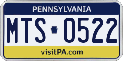 PA license plate MTS0522