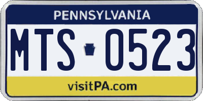 PA license plate MTS0523