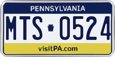 PA license plate MTS0524