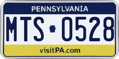 PA license plate MTS0528