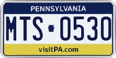 PA license plate MTS0530