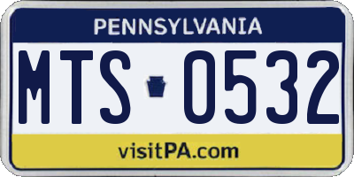PA license plate MTS0532