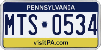 PA license plate MTS0534