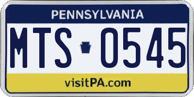 PA license plate MTS0545
