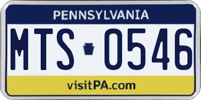 PA license plate MTS0546