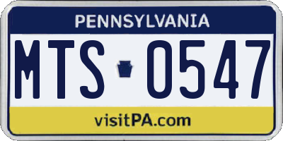 PA license plate MTS0547