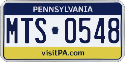 PA license plate MTS0548