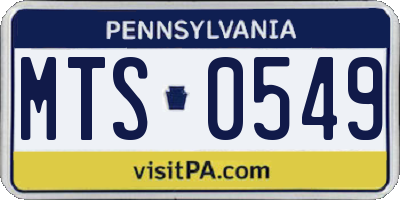 PA license plate MTS0549