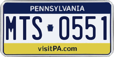 PA license plate MTS0551