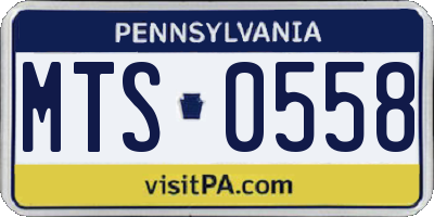 PA license plate MTS0558