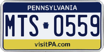 PA license plate MTS0559