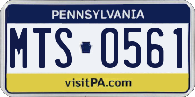 PA license plate MTS0561