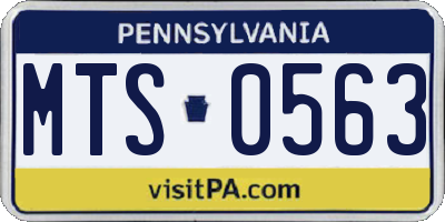 PA license plate MTS0563