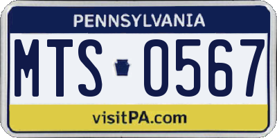 PA license plate MTS0567