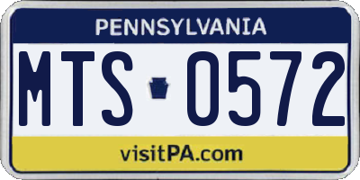 PA license plate MTS0572