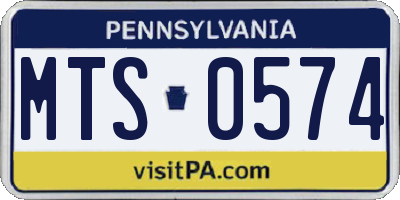 PA license plate MTS0574