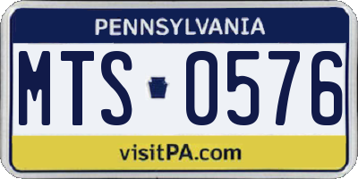 PA license plate MTS0576