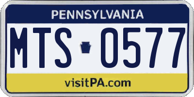 PA license plate MTS0577