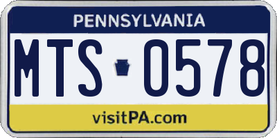 PA license plate MTS0578