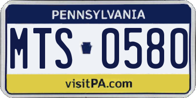 PA license plate MTS0580
