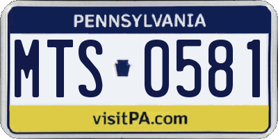 PA license plate MTS0581