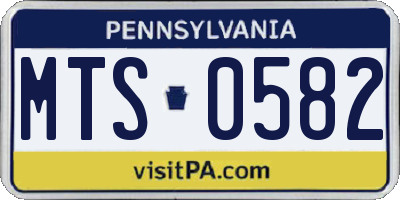 PA license plate MTS0582