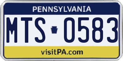PA license plate MTS0583