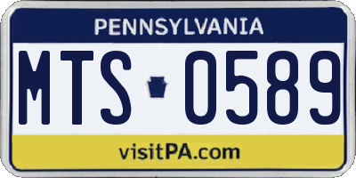 PA license plate MTS0589