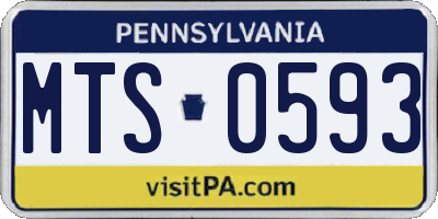 PA license plate MTS0593