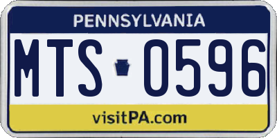 PA license plate MTS0596