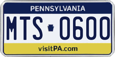 PA license plate MTS0600