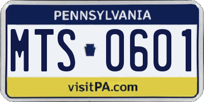 PA license plate MTS0601
