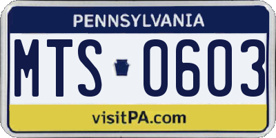 PA license plate MTS0603
