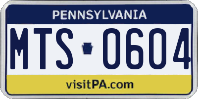 PA license plate MTS0604