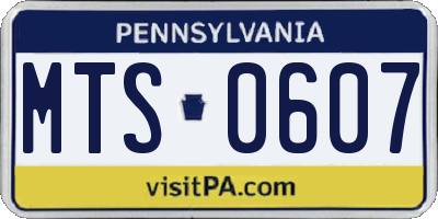 PA license plate MTS0607