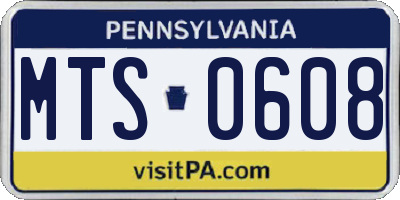 PA license plate MTS0608
