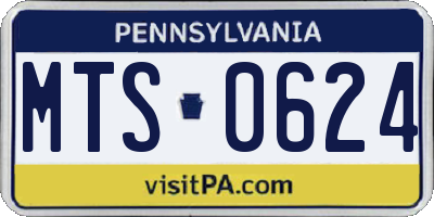 PA license plate MTS0624