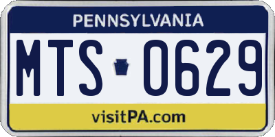 PA license plate MTS0629