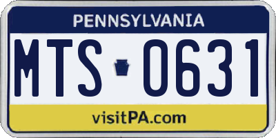 PA license plate MTS0631