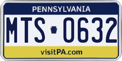 PA license plate MTS0632