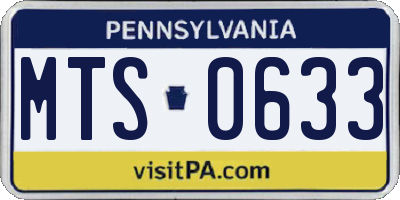 PA license plate MTS0633
