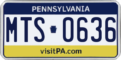 PA license plate MTS0636