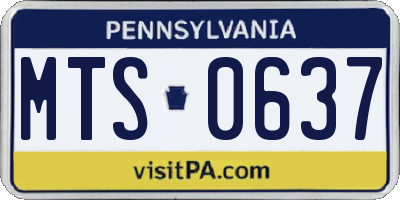 PA license plate MTS0637
