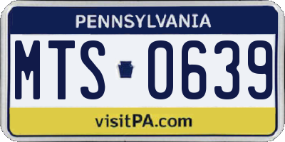 PA license plate MTS0639