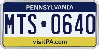 PA license plate MTS0640