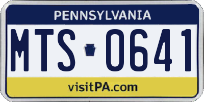 PA license plate MTS0641