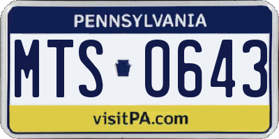 PA license plate MTS0643