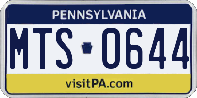 PA license plate MTS0644